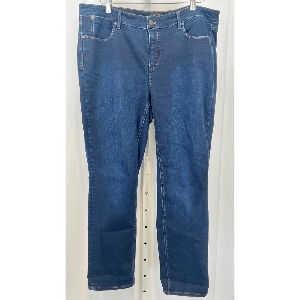 TALBOTS Flawless Five Pocket Straight Leg Jeans Cotton Denim Dark Blue 16W Plus - Picture 8 of 8